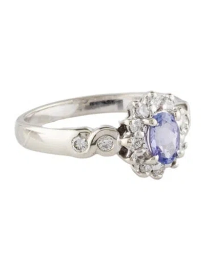 Pre-owned Ring 14k Tanzanite & Diamond Cocktail  In Multi