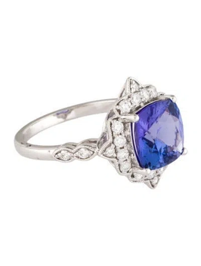 Pre-owned Ring 14k Tanzanite & Diamond Cocktail  In Multi