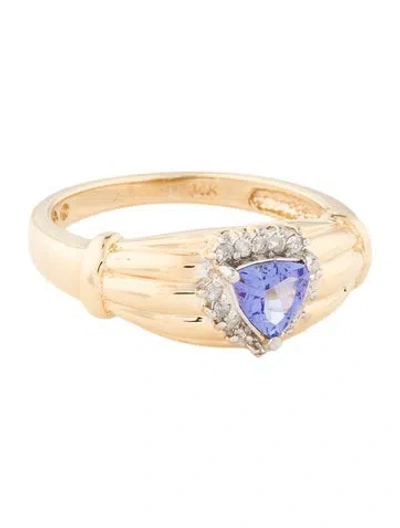 Pre-owned Ring 14k Tanzanite & Diamond Cocktail  In Multi