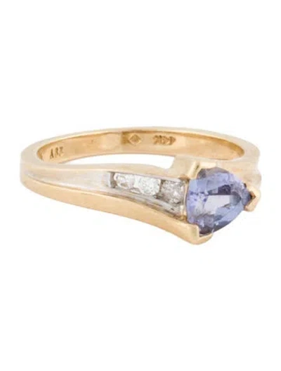 Pre-owned Ring 14k Tanzanite & Diamond Cocktail  In Multi