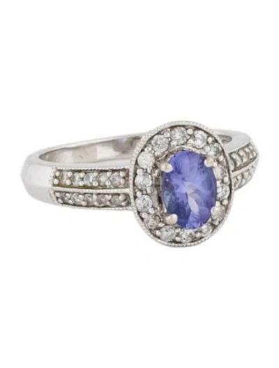 Pre-owned Ring 14k Tanzanite & Diamond Cocktail  In Multi