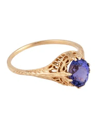 Pre-owned Ring 14k Tanzanite Cocktail  In Multicolor