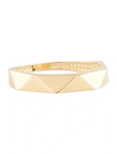 Pre-owned Ring 14k Tapered Faceted Band In Multi