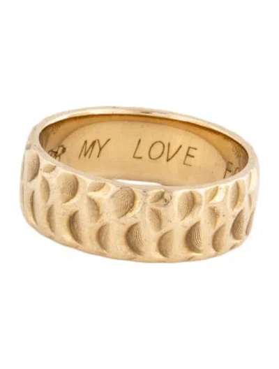 Pre-owned Ring 14k Textured Band In Multi
