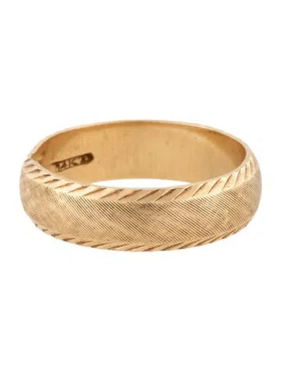 Pre-owned Ring 14k Textured Band  In Multicolor