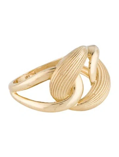 Pre-owned Ring 14k Textured Interlocking Band In Multi