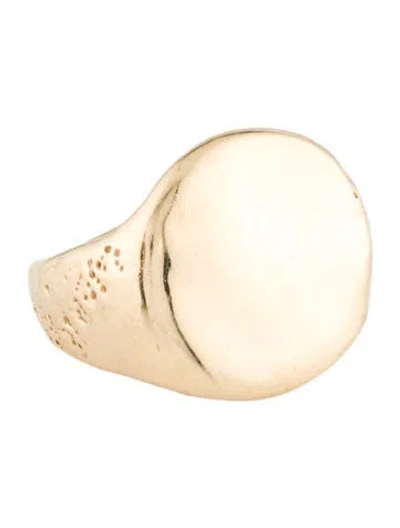 Pre-owned Ring 14k Textured Signet  In Multi