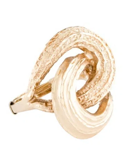 Pre-owned Ring 14k Textured Swirl Cocktail  In Multi