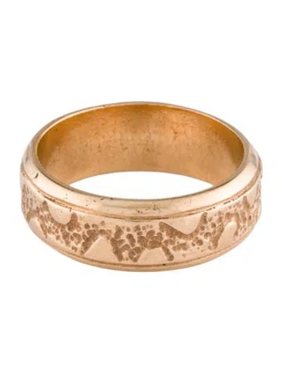 Pre-owned Ring 14k Textured Wedding Band In Multi