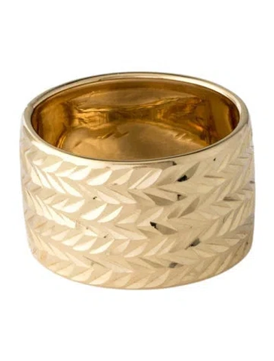 Pre-owned Ring 14k Textured Wide Band In Multicolor
