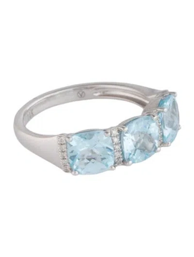 Pre-owned Ring 14k Topaz & Diamond Band In Multicolor