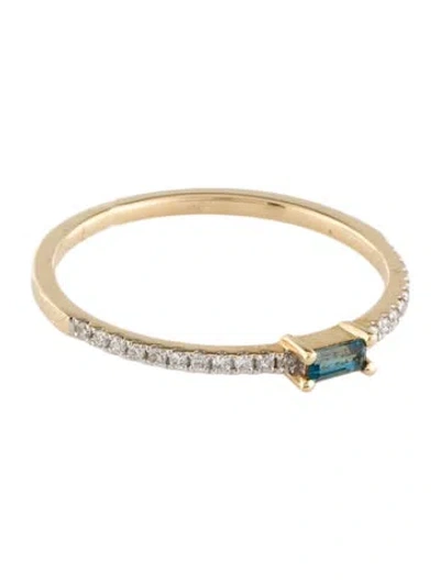 Pre-owned Ring 14k Topaz & Diamond Band  In Multi