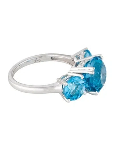 Pre-owned Ring 14k Topaz & Diamond Cocktail  In Multi