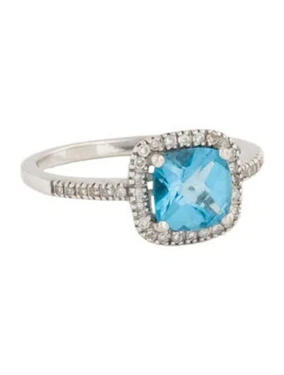 Pre-owned Ring 14k Topaz & Diamond Cocktail  In Multi