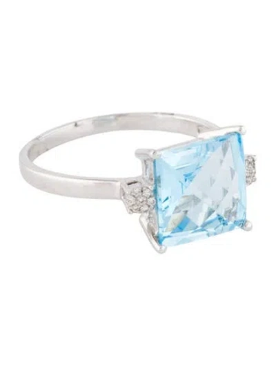 Pre-owned Ring 14k Topaz & Diamond Cocktail  In Multi