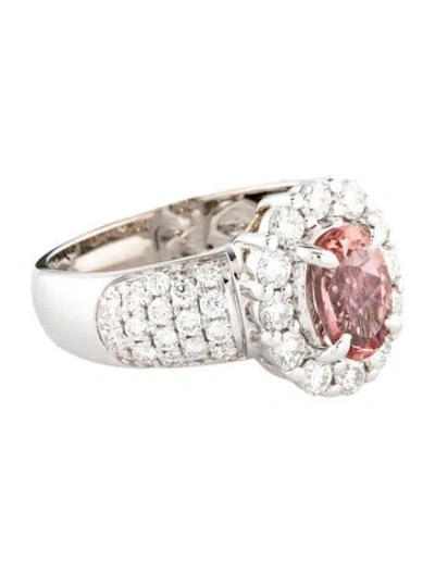 Pre-owned Ring 14k Topaz & Diamond Cocktail  In Multi