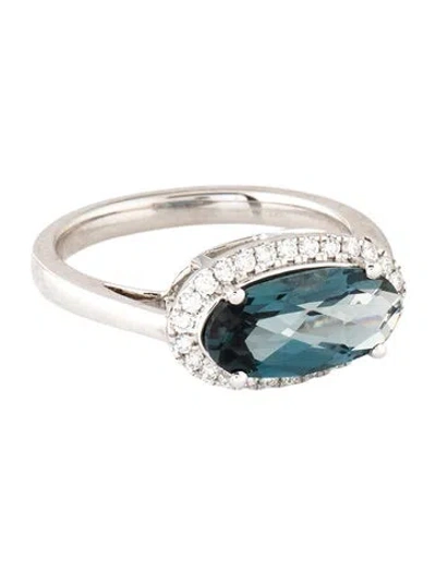 Pre-owned Ring 14k Topaz & Diamond Cocktail  In Multicolor