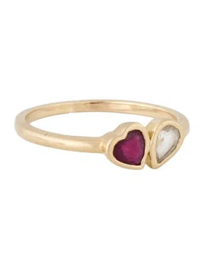 Pre-owned Ring 14k Topaz & Ruby Cocktail  In Multi