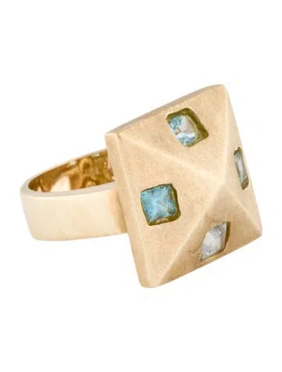 Pre-owned Ring 14k Topaz Cocktail  In Multi
