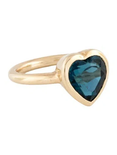 Pre-owned Ring 14k Topaz Heart Cocktail  In Multicolor