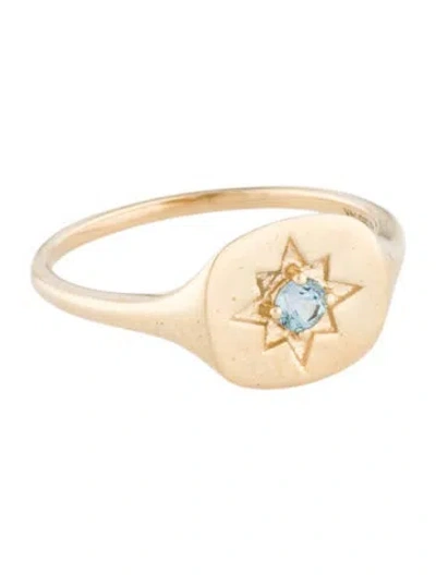 Pre-owned Ring 14k Topaz Signet  In Multi