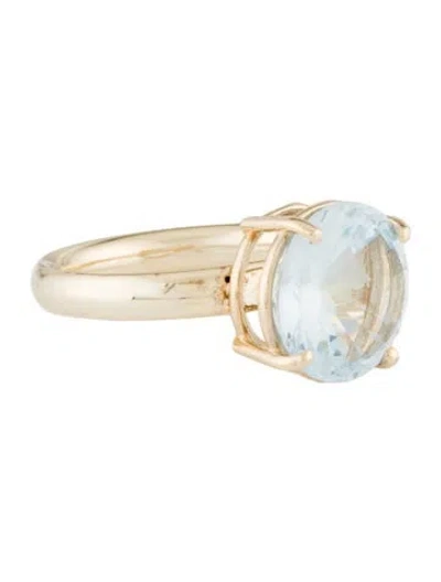 Pre-owned Ring 14k Topaz Solitaire Cocktail  In Multi