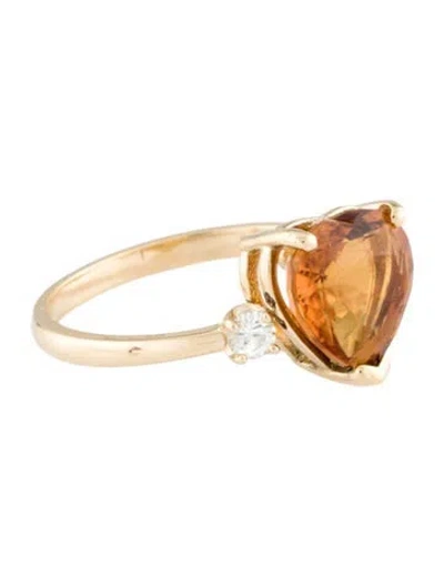 Pre-owned Ring 14k Tourmaline & Diamond Cocktail  In Multi