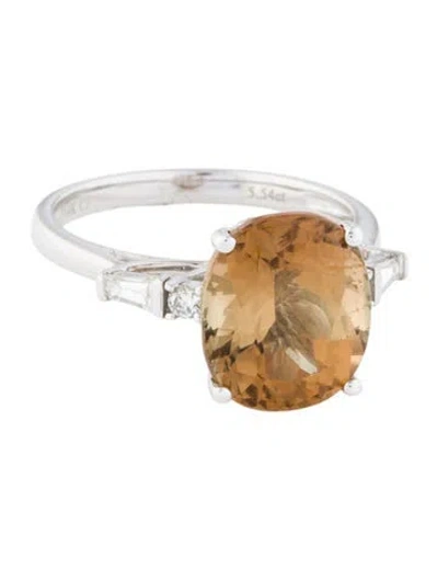 Pre-owned Ring 14k Tourmaline & Diamond Cocktail  In Multi