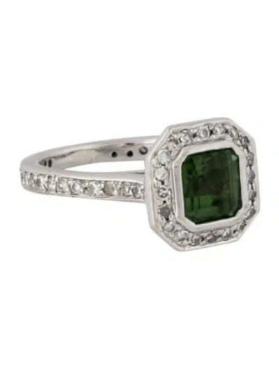 Pre-owned Ring 14k Tourmaline & Diamond Cocktail  In Multicolor