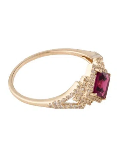 Pre-owned Ring 14k Tourmaline & Sapphire Cocktail  In Multi