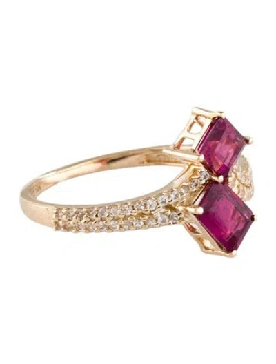 Pre-owned Ring 14k Tourmaline & Sapphire Cocktail  In Multi