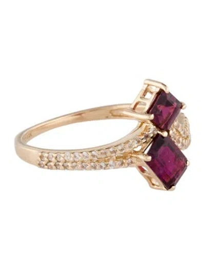 Pre-owned Ring 14k Tourmaline & Sapphire Cocktail  In Multi
