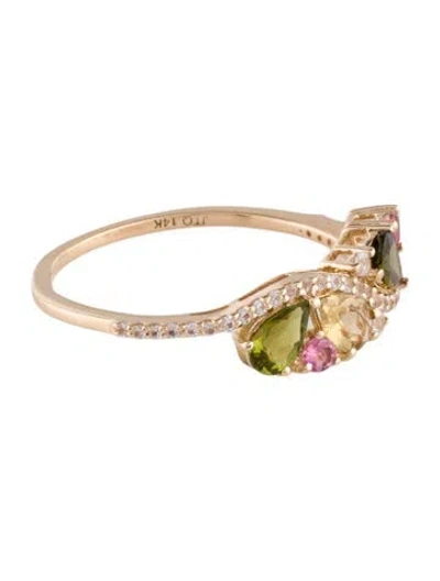 Pre-owned Ring 14k Tourmaline & Sapphire  In Multi