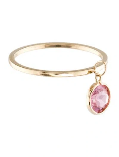 Pre-owned Ring 14k Tourmaline Charm Dangle  In Multi