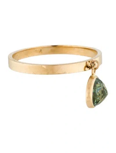 Pre-owned Ring 14k Tourmaline Charm Dangle  In Multi