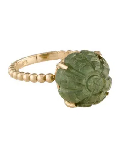 Pre-owned Ring 14k Tourmaline Solitaire Cocktail  In Multi