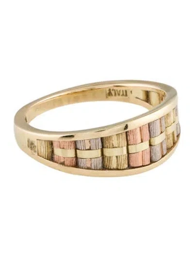 Pre-owned Ring 14k Tri Color Band  In Multi