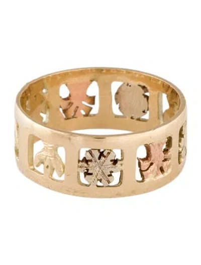 Pre-owned Ring 14k Tri-color Band  In Multi