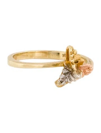 Pre-owned Ring 14k Tricolor Leaf  In Multi