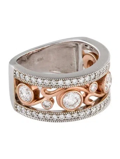 Pre-owned Ring 14k Two- Tone 1.57ctw Diamond Band  In Multi