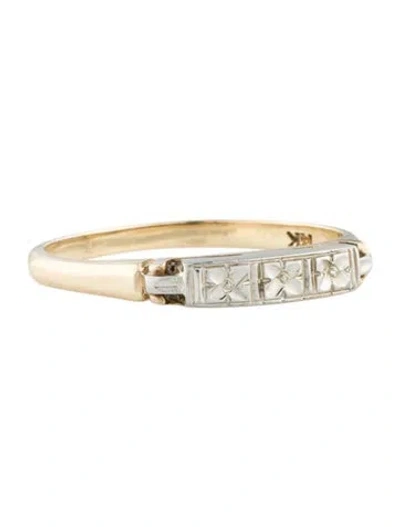 Pre-owned Ring 14k Two-tone Band In Multi