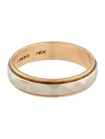 Pre-owned Ring 14k Two-tone Band In Multi