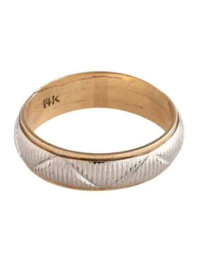 Pre-owned Ring 14k Two-tone Band In Multi