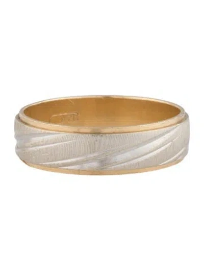 Pre-owned Ring 14k Two-tone Band In Multicolor