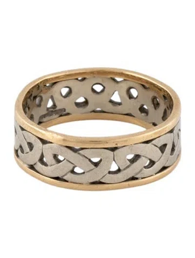 Pre-owned Ring 14k Two-tone Band In Multicolor