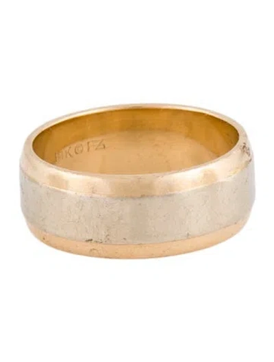 Pre-owned Ring 14k Two-tone Band  In Multi