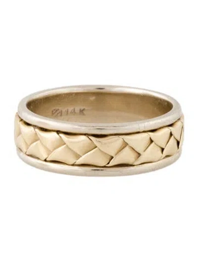 Pre-owned Ring 14k Two-tone Braided Wedding Band In Multi