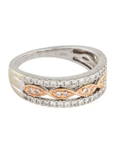 Pre-owned Ring 14k Two-tone Diamond Band In Multi