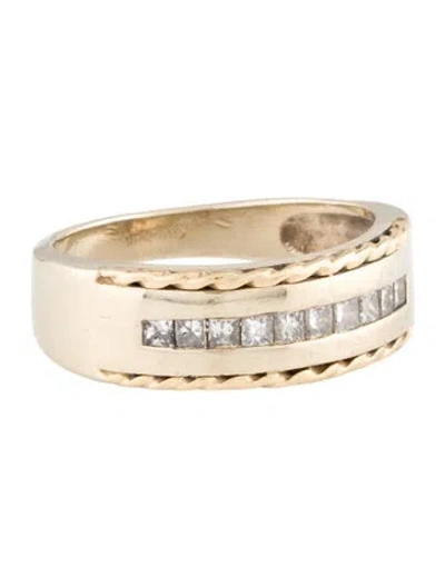 Pre-owned Ring 14k Two-tone Diamond Band In Multi