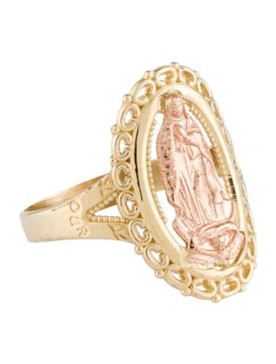 Pre-owned Ring 14k Two-tone Mother Mary Cocktail  In Multi